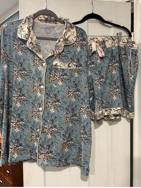 Vera Bradley Floral Blue Two-Piece Pajama Set 3XL nwt